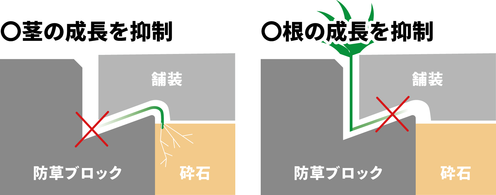 防草ブロック　雑草抑制のメカニズム