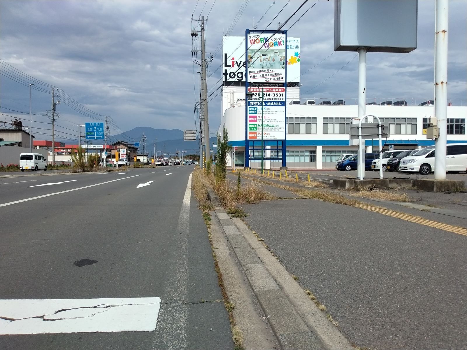 雑草生えています_須坂市R406村山駅前